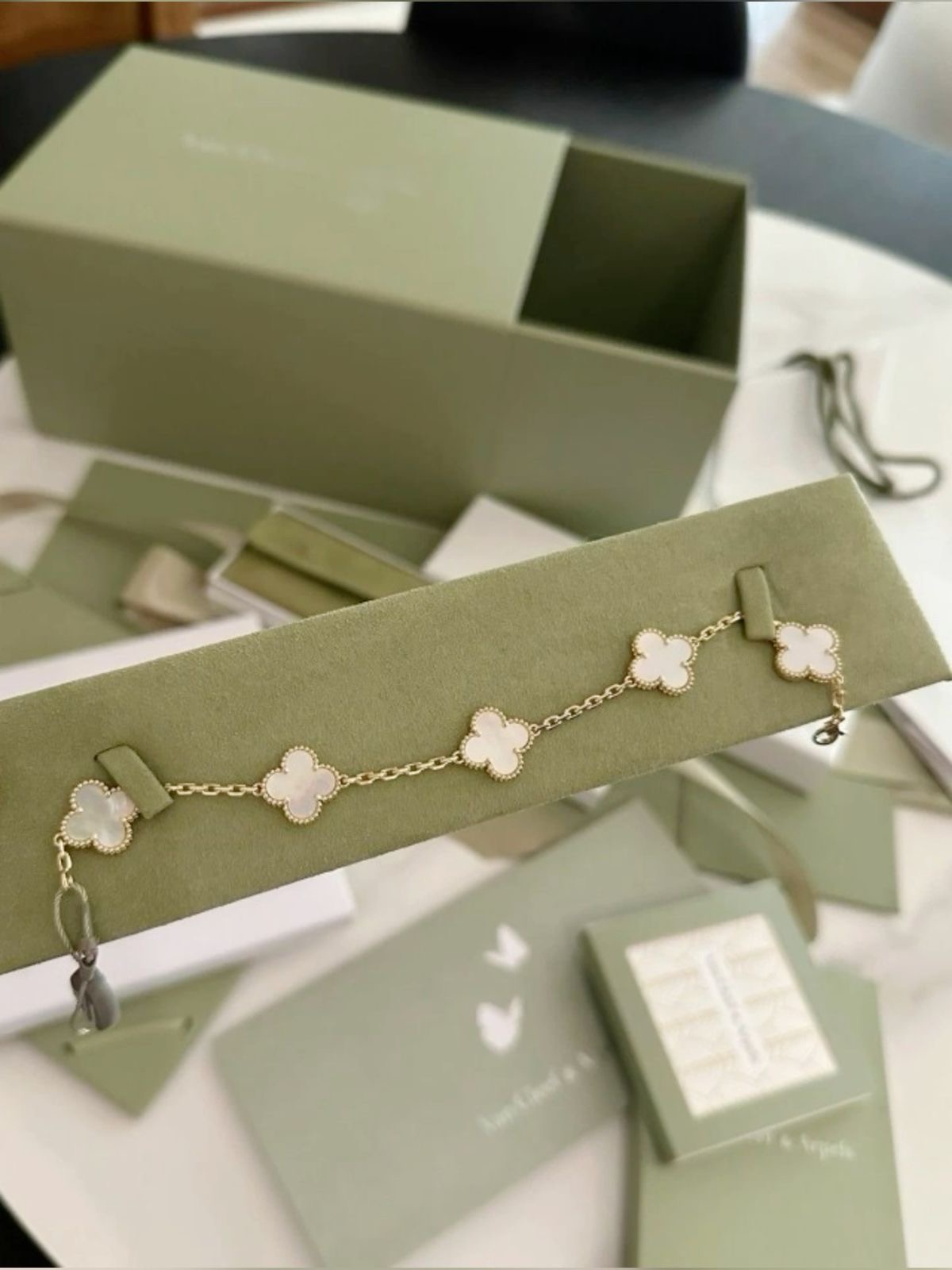 Mother of Pearl Vintage Alhambra necklace styled by XII Jewellers