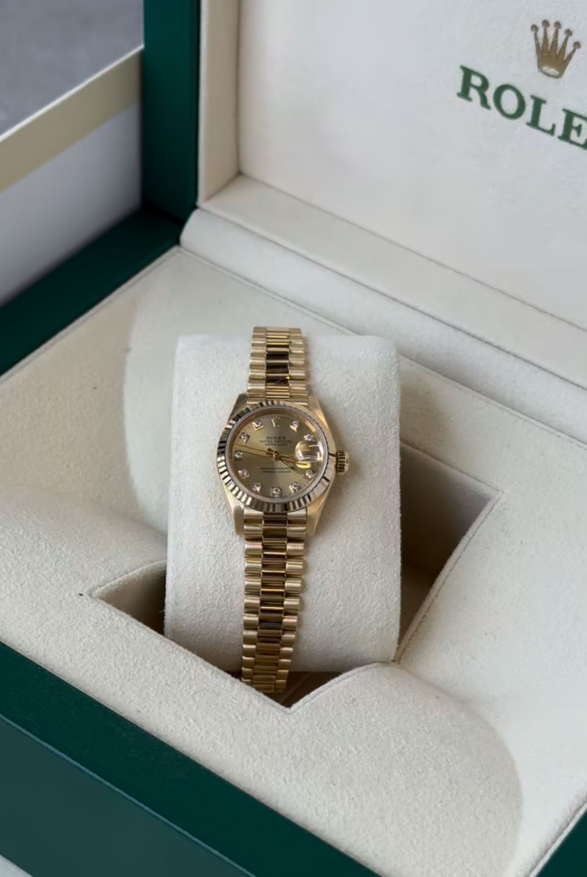 Rolex Datejust in 18K yellow gold with diamond dial from XII Jewellers