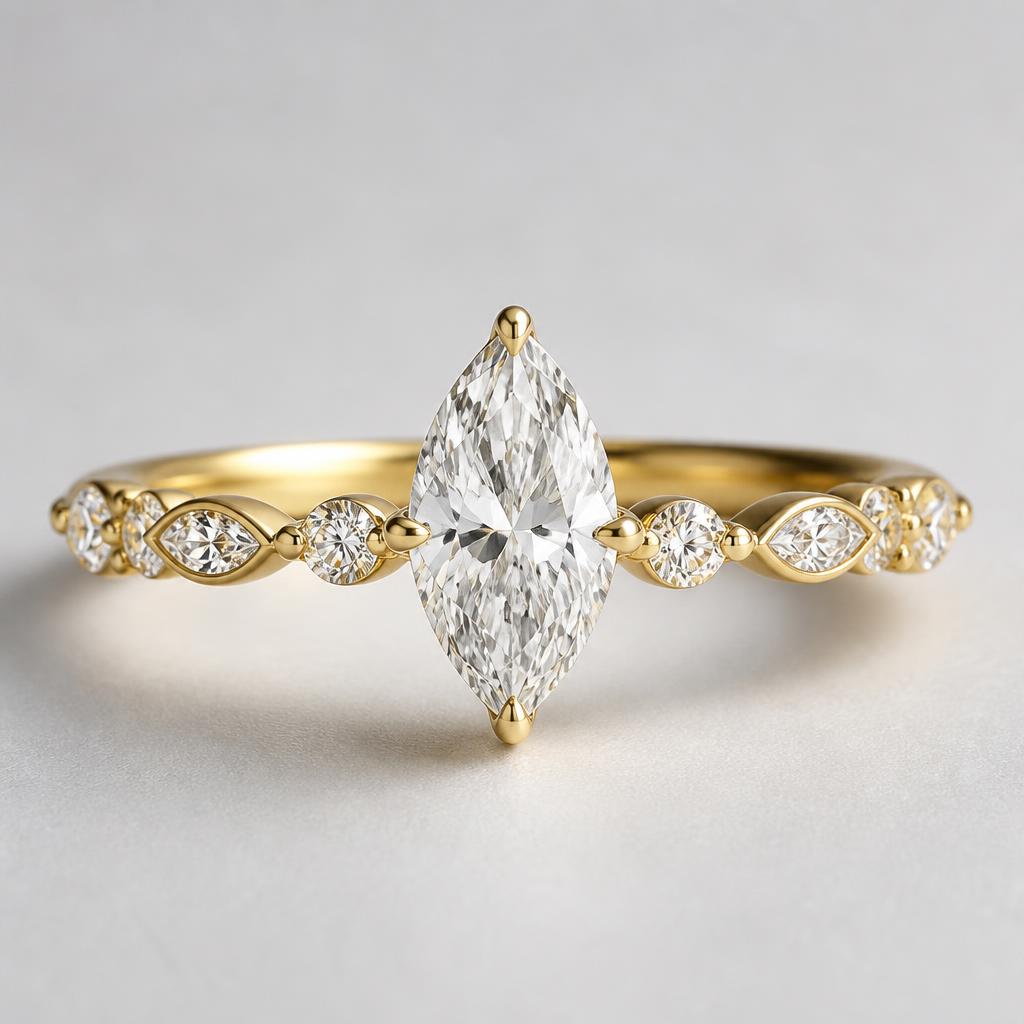 The Marquise Diamond Engagement Ring