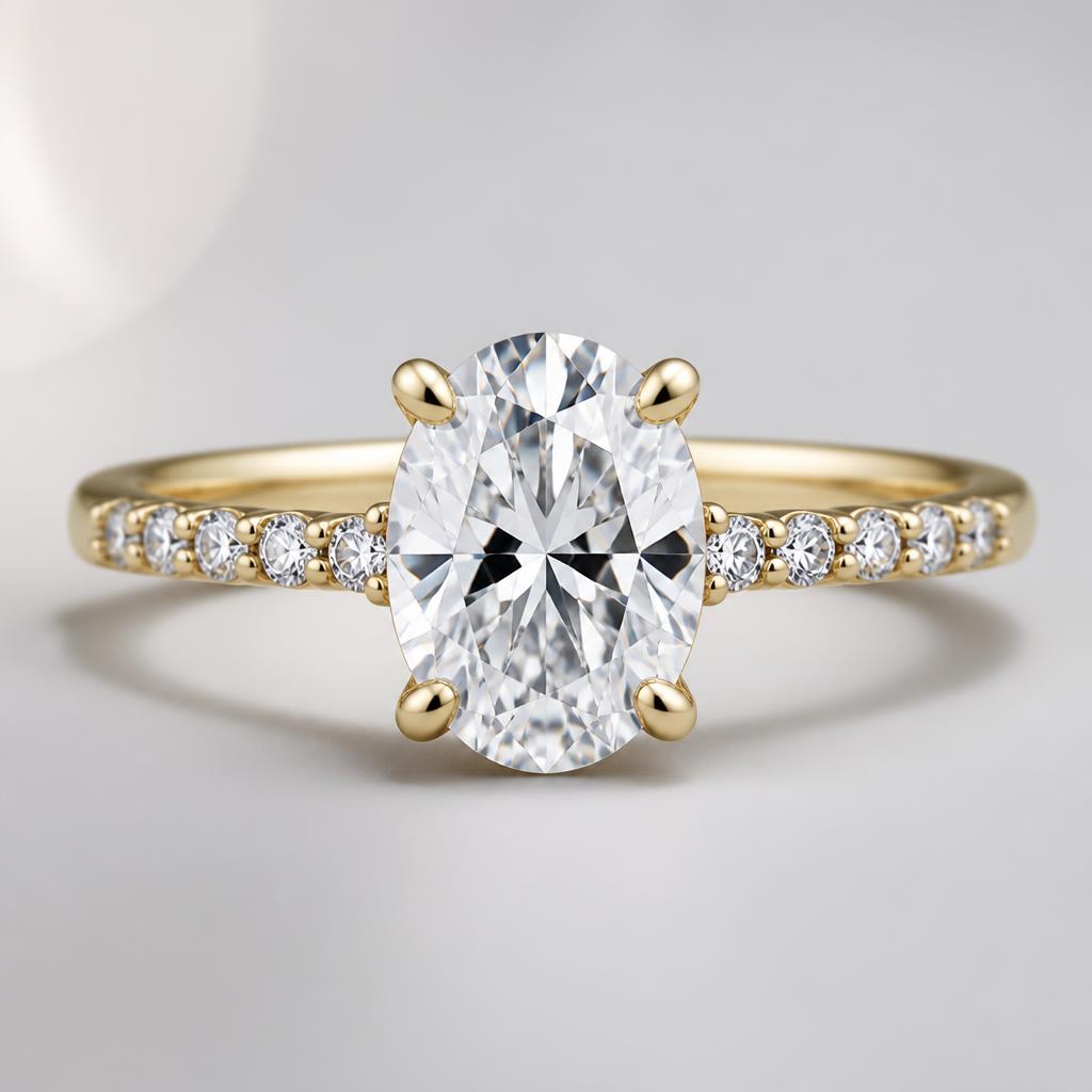 The Oval Hidden Halo Engagement Ring