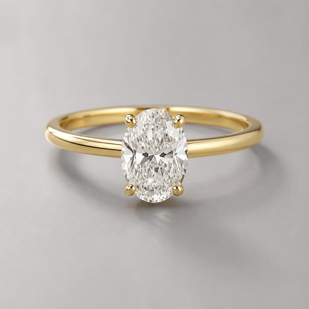 Bespoke oval solitaire engagement ring